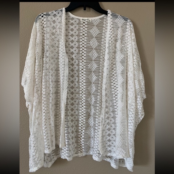 Women’s White/Cream Lace CoverUp SIZE L NWOT - Picture 7 of 8